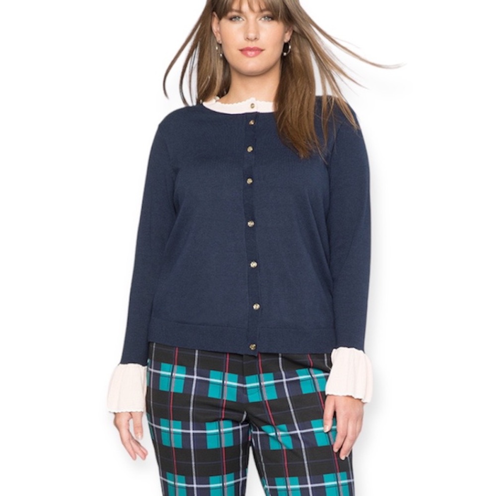 Draper James for Eloquii Scallop Trim Cardigan